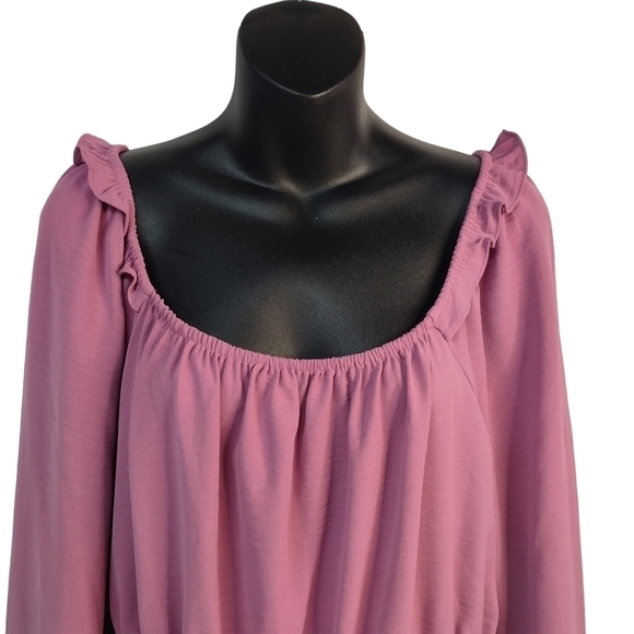 Nine West Women's Squareneck Peplum Top Blouse Size L - Picture 4 of 9